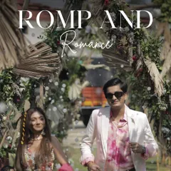 A 'Romp and Romance' themed carnival entrance. The couple walks through a rustic archway adorned with pampas grass and florals, showered with bubbles for a playful and romantic start to their celebration.