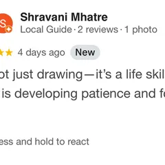 This parent's feedback that art is a "life skill" that develops patience and focus is exactly what we aim for. Our classes go beyond drawing to build essential skills that help in all areas of life.