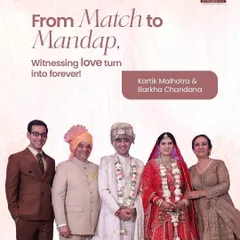 From a match to the mandap, we are thrilled to witness the love story of Kartik and Barkha. This is a testament to what happens when a connection is rooted in shared values and mutual respect.