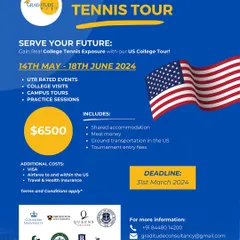 This is your chance to get real college tennis exposure. Our US College Tennis Tour is a curated experience where you will visit campuses, meet coaches, and compete in UTR rated events, giving you a tangible advantage in the recruitment process.