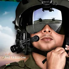 As a tribute to the Indian Army, I created this portrait of an aviator from the Indian Aviation Corps. The reflection in the helmet visor showing the helicopters on the tarmac was a detail I particularly focused on to honor our real-life heroes.