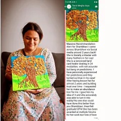 This wonderful testimonial comes from a client who requested a custom Abundance Tree after experiencing my work. It shows the journey from trust to tangible results, with a beautiful piece of Vaastu art to anchor her intentions.