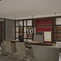Workspaces deserve as much design intent as living spaces. This private office is shaped for focus and presence, featuring a sculptural desk, refined textures, and a bold red backdrop. The result is a workspace that supports productivity with the quiet confidence of good design.