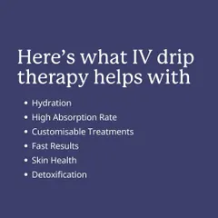 IV drip therapy can help with hydration, skin health, detoxification, and provides fast results.