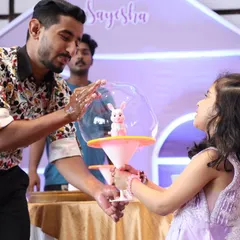 A bubble artist creates a magical moment by putting the birthday girl inside a giant bubble. It's a unique entertainment option that kids absolutely love.