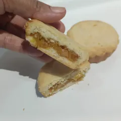 A new addition from my travels in flavour: Taiwanese Pineapple Pastry. It has a wonderfully flaky, buttery pastry filled with a sweet and tangy pineapple jam that I make in-house.