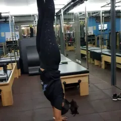 Another shot from my early days as a trainer. I was known as the girl who was always stretching and attempting acrobatic movements to keep my sanity alive.
