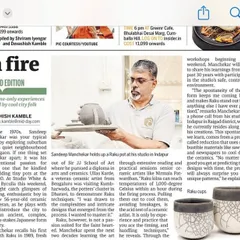 A newspaper feature about our 'Clay with Fire' Raku workshop. We are proud to bring this ancient Japanese form of pottery to a wider audience in the city.