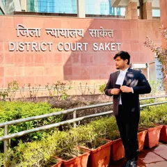 In front of the Saket District Court. I am familiar with the workings of all major district courts in Delhi, which benefits my clients' cases.