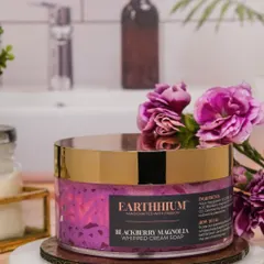 This is my Blackberry Magnolia Whipped Cream Soap. It has a fluffy, mousse-like texture that feels incredibly luxurious and leaves your skin feeling soft and fragrant.
