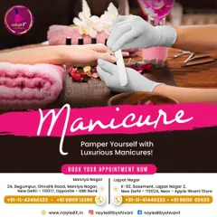Pamper yourself with a luxurious manicure. This image showcases the relaxing and meticulous process of my manicure service, designed to leave your hands feeling soft and beautiful.