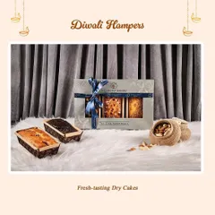 Our fresh-tasting dry cakes make a wonderful gift. This Diwali hamper includes an assortment of our popular tea cakes, beautifully boxed and tied with a ribbon.