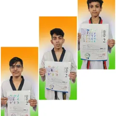 Three of my students who have successfully achieved their 2nd Dan or 2nd Poom Black Belt status, a demonstration of advanced skill and long-term commitment.