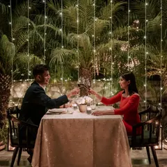 Create a timeless memory with a romantic dinner under a canopy of fairy lights. We specialize in crafting intimate moments like this, where you and your loved one can connect over exquisite food and fine wine in a magical, private setting.