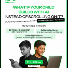 We encourage students to move from being passive screen users to active AI builders. This poster details our program to prepare students for the National AI Olympiad, including two free masterclasses in Python and AI concepts.