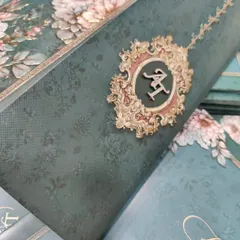 Personalization is key to making an invitation feel special. Here, I've used custom-cut MDF initials with a glitter finish, set against a deep emerald green floral design. This shows how a small detail can elevate the entire look.