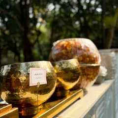 Catering for Aniket & Akshay’s special day was an absolute joy. This photo shows part of our elegant setup with golden serving dishes, which complemented the beautiful decor.