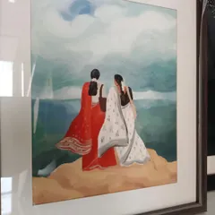 A framed student painting, showcasing how art can be a powerful tool for expressing emotions, a core part of our art therapy approach.