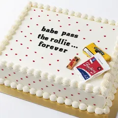 This might be the coolest wedding cake I've ever made. The request was for a simple sheet cake with the message "babe pass the rollie... forever" and some edible, realistic-looking smoking accessories. It’s nonchalant, cute, and perfectly unique.