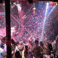 Pink confetti showers are a signature part of the Tease Tuesday experience. It’s these moments that make the night memorable and visually spectacular.