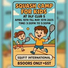 It's never too early to start. Our Squash Camp for Kids at DLF Club 5 is designed to introduce young players to the sport in a fun, energetic, and structured environment.