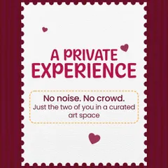 I promise a private experience with "No noise. No crowd." My studio is a curated art space where it's just the two of you, allowing for genuine connection.