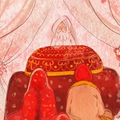 A depiction of the Anand Karaj, the Sikh wedding ceremony. I create ceremonial art that respects the sanctity of the moment, using soft textures and colors to illustrate the couple's union before the Guru Granth Sahib Ji.