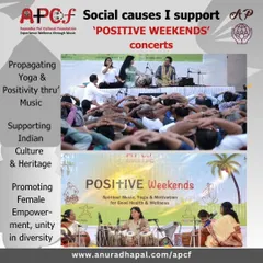Our 'Positive Weekends' concerts are a core initiative of APCF. We bring spiritual music, yoga, and motivation to beautiful public spaces, promoting Indian culture, female empowerment, and overall well-being in the community.