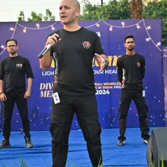 To lead a team of warriors, you must be the Alpha. Here, I address a group at an educational institution, explaining our mission. We may seem outnumbered, but as a team, as a family, we always reach our goal.