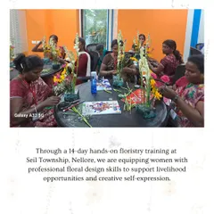 Here is a look at our students during the 14-day hands-on floristry training at Seil Township, Nellore. This session focused on creating foundational arrangements, equipping women with skills for creative self-expression and new opportunities.