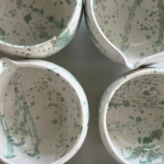 Another view of the pouring bowls. The spout is shaped by hand, so each one pours just a little bit differently.