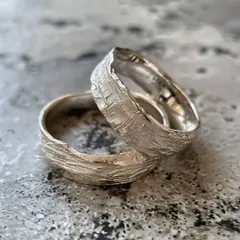 The beautiful result of patience and fire. These sterling silver rings, with their unique, hand-hammered textures, were crafted by beginners in our two-day silversmithing workshop. You really do take home what you make.