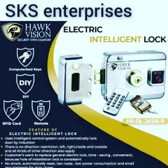 Upgrade your door with a Hawk Vision electric intelligent lock. This system provides multiple ways to enter, including RFID cards, a remote control, and traditional computerized keys, offering both security and convenience. I can install these on most types of doors.