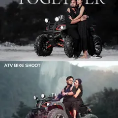 An adventurous "ATV Bike Shoot" for a couple who loves excitement. This collage shows the fun and edgy portraits we can create with this theme.
