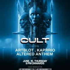 The poster for a "Cult" themed night at Hi-Pitch. I played a dark, driving techno set alongside Kaprrio and Altered Anthem.