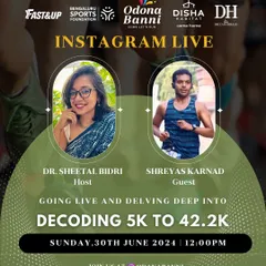 I love sharing my knowledge with the running community. Here's an announcement for an Instagram Live session where I decoded the journey from running a 5k to a full 42.2k marathon.