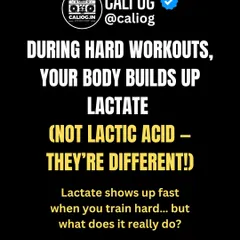During hard workouts, your body builds up lactate, not lactic acid. They are different. Let's look at what lactate really does.