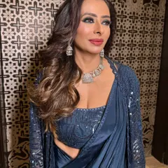 I love a good eye makeup moment, especially on the gorgeous mother of the groom. We did a dramatic blue smokey eye to match her designer saree.