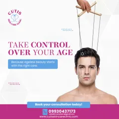 A conceptual graphic encouraging clients to take control of their aging process. It reinforces the message that ageless beauty starts with the right, expert-led dermatological care.