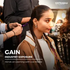 We provide our students with real industry exposure. Here they are gaining hands-on learning with live models at a flagship store launch.