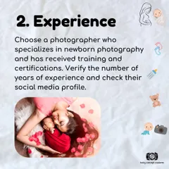 This graphic highlights the importance of experience. I specialize in newborn photography and have the training and certifications to ensure a professional session.