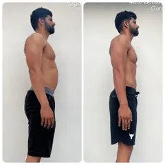 A side view of my progress. Building a stronger physique takes time and consistency, and I apply the same principles to my own training.