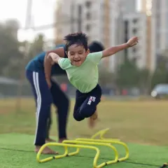 Pure joy in movement. This little champion flies over the hurdles, developing agility and power while having the time of his life.