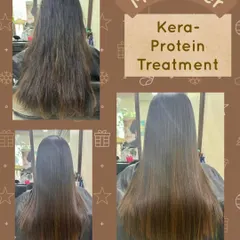 This Kera-Protein treatment brought life back to dull, frizzy hair. The result is a much smoother texture and a healthy sheen that makes the hair look completely revitalized.