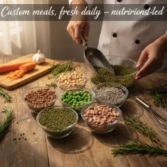 Here is a look at the variety of legumes and pulses that form the protein base of many of our meals. As a nutritionist, I lead the process of creating custom meals, ensuring each one is fresh, balanced, and tailored to your needs.