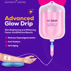 Our Advanced Glow Drip is your way to brighter skin. This IV therapy is packed with antioxidants to reduce hyperpigmentation, fight aging, and deliver faster, more effective results than topical products alone.