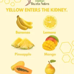 Yellow foods like bananas, lemons, and mangoes are rich in Vitamin C and other nutrients that support kidney function and boost your immunity. They bring a burst of sunshine and health to your meals.