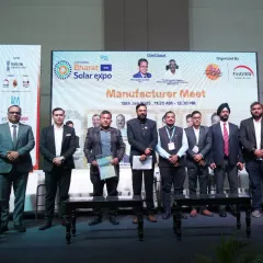 Our Director, Mr. Abhinav Mahajan, participating in the Manufacturer Meet panel discussion at the Bharat Solar Expo. The session focused on building a competitive solar manufacturing ecosystem in India, a mission we are deeply committed to.
