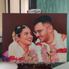A beautiful wedding portrait commissioned as a special anniversary gift. We worked from a favorite photo to create this hand-painted memory that the couple can cherish forever.