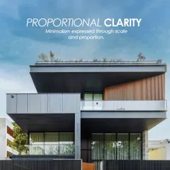 This modern residence embodies proportional clarity, where balanced volumes, clean lines, and material contrasts converge. It is a home designed for those who find beauty in precision, showcasing how minimalism can be expressed through scale and light.